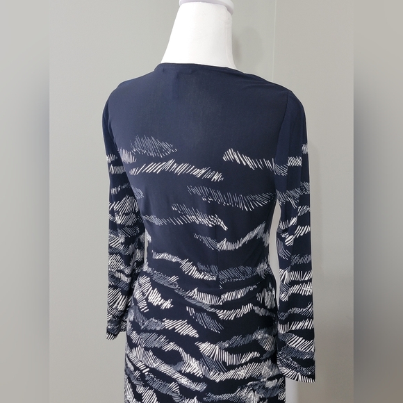 BCBGMAXAZRIA Adele Navy Wrap Dress Women's Size XS - Picture 2 of 10